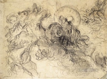Apollo Slays Python sketch Romantic Eugene Delacroix Oil Paintings